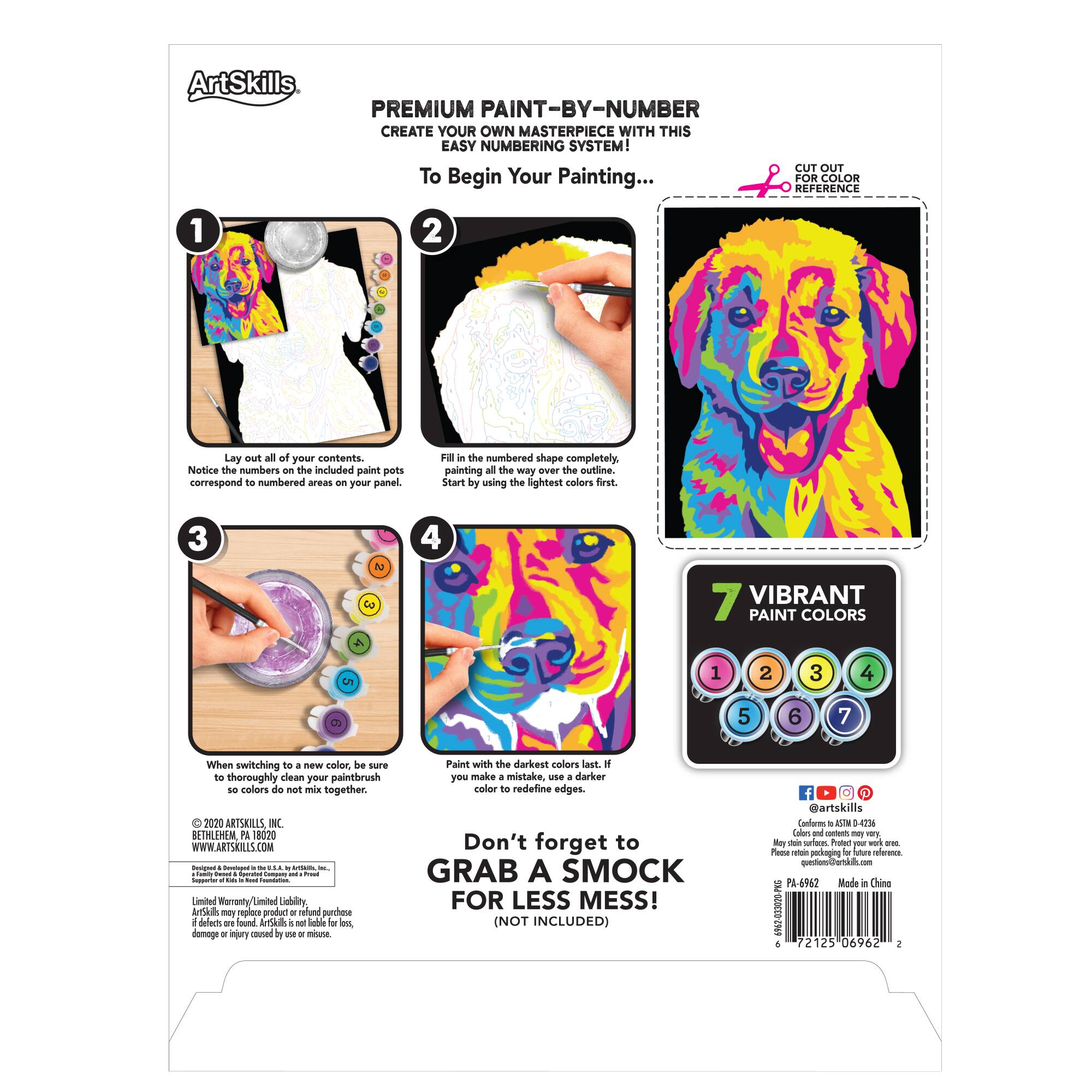 ArtSkills® 8.5" x 11" Puppy Paint by Number for Kids